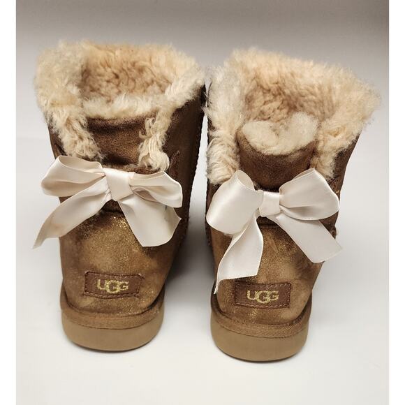Ugg Mini Bailey Bow II Boot Chestnut Womens Size 8 1016501 - Picture 10 of 15